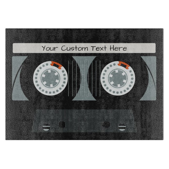 Planche À Découper Bande Casette Retro texte personnalisé (Devant)