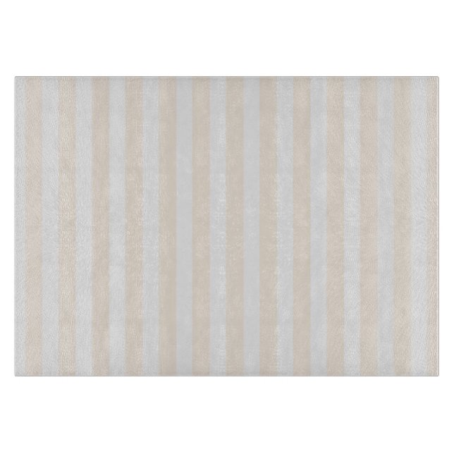 Planche À Découper Bande de bonbons beige et blanche (Devant)