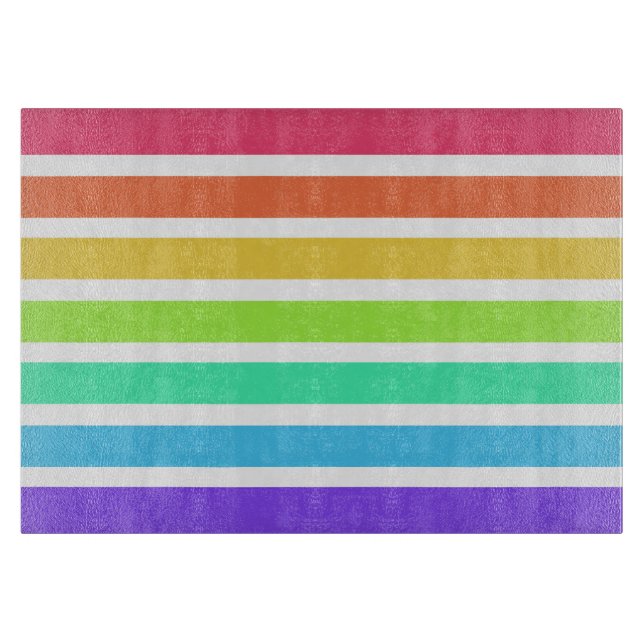 Planche À Découper Bandes arc-en-ciel lumineuses (Devant)
