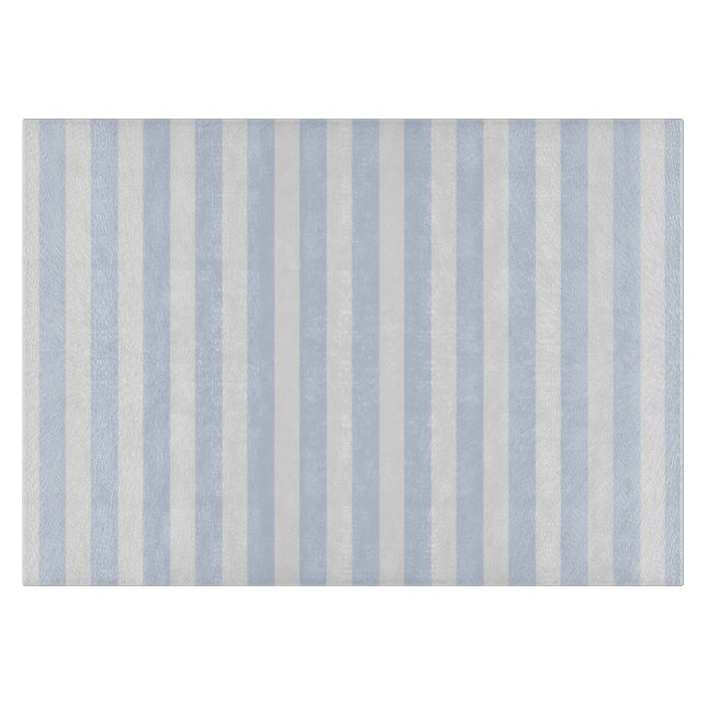 Planche À Découper Bandes de bonbons bleu pâle et blanc (Devant)