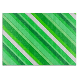 Planche À Découper Bandes de bonbons en couches - vert émeraude et bl