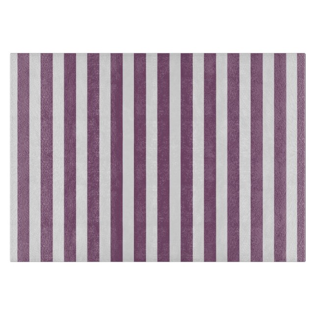 Planche À Découper Bandes de bonbons mauves et blanches (Devant)