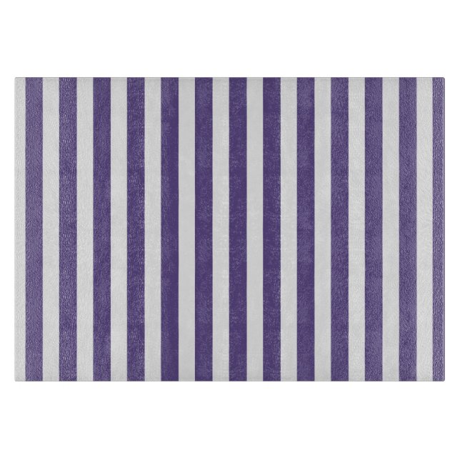Planche À Découper Bandes de bonbons ultra violettes et blanches (Devant)