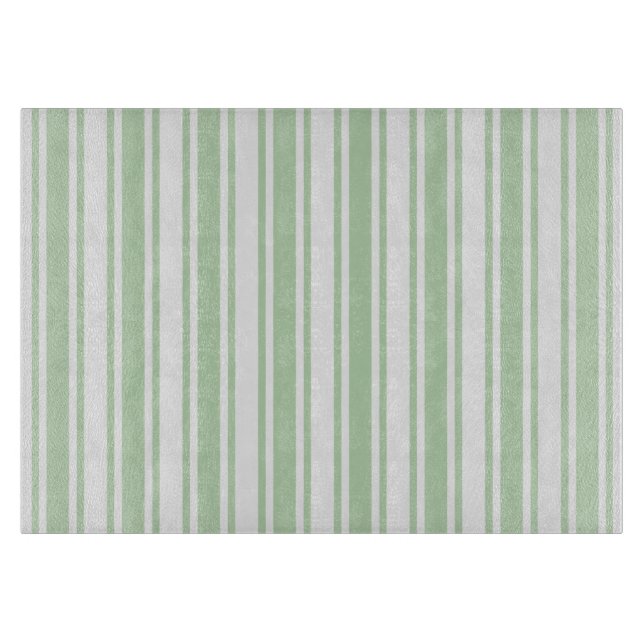 Planche À Découper Bandes de bonbons vert pâle et blanc (Devant)