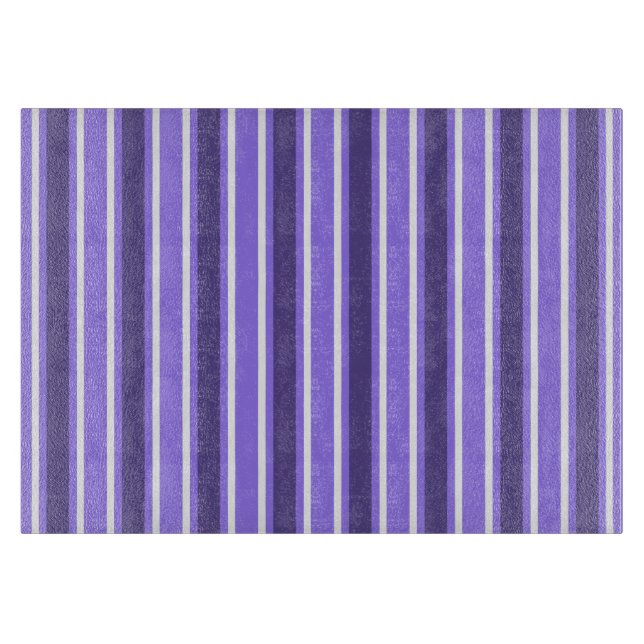 Planche À Découper Bandes de bonbons violettes et blanches (Devant)