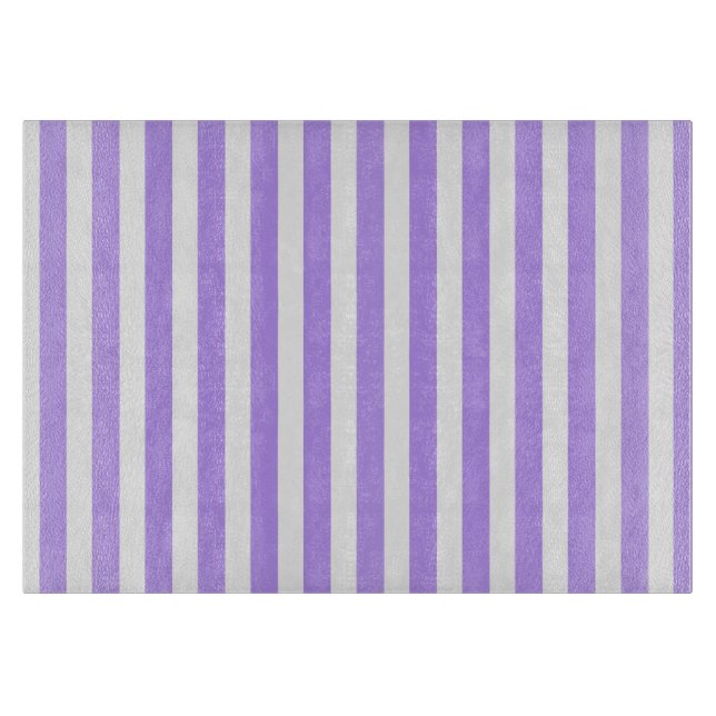 Planche À Découper Bandes de bonbons violettes et blanches (Devant)