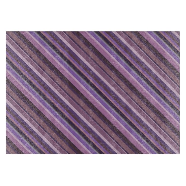 Planche À Découper Bandes diagonales mauves (Devant)