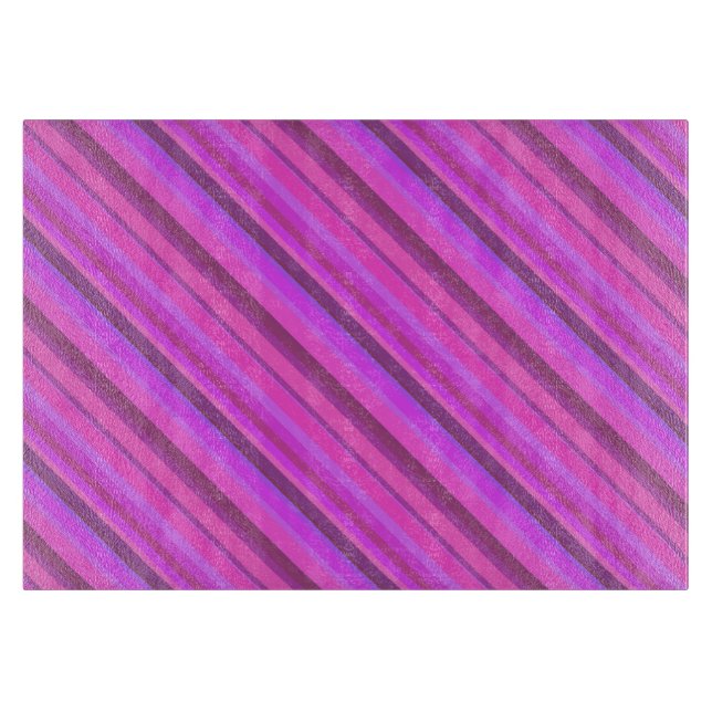 Planche À Découper Bandes diagonales roses (Devant)