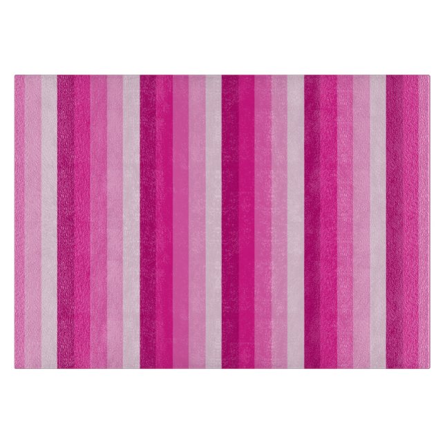 Planche À Découper Bandes d'ombre rose chaud (Devant)