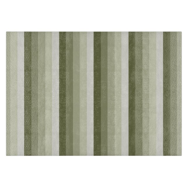Planche À Découper Bandes d'ombre vert olive (Devant)