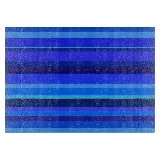 Planche À Découper Bandes horizontales bleues (Devant)