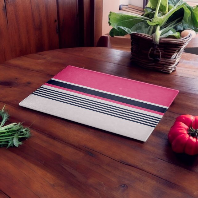 Planche À Découper Bandes Uniformes roses (Chopping Board)