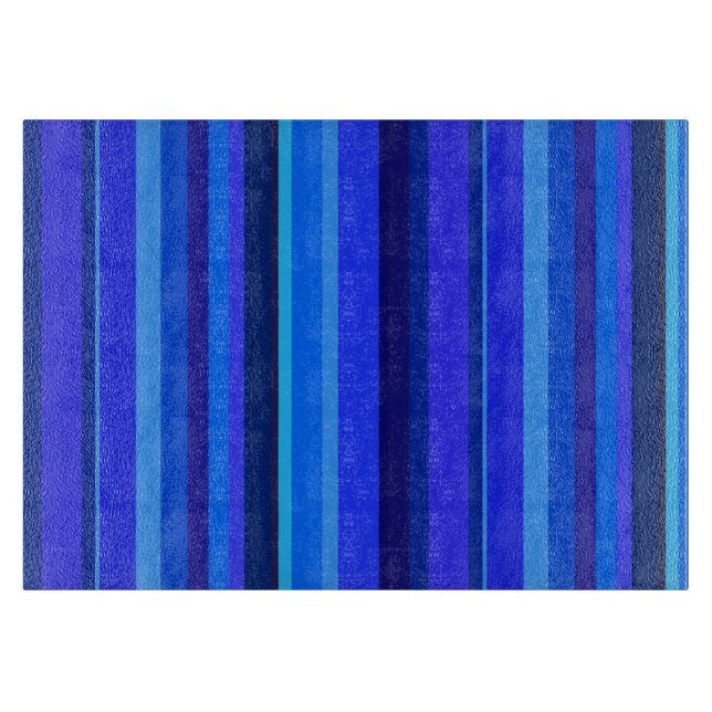 Planche À Découper Bandes verticales bleues (Devant)