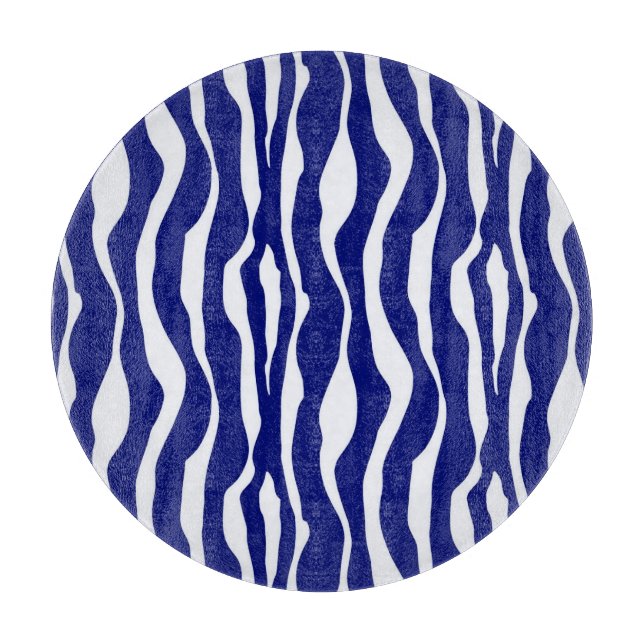 Planche À Découper Bandes zébrées - Bleu foncé de cobalt et blanc (Devant)