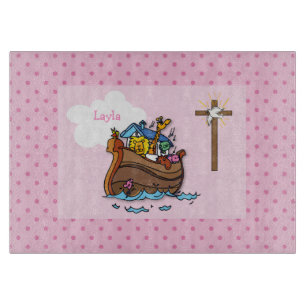 Planche À Découper Baptême personnalisable de l'Arche de Noé pour béb