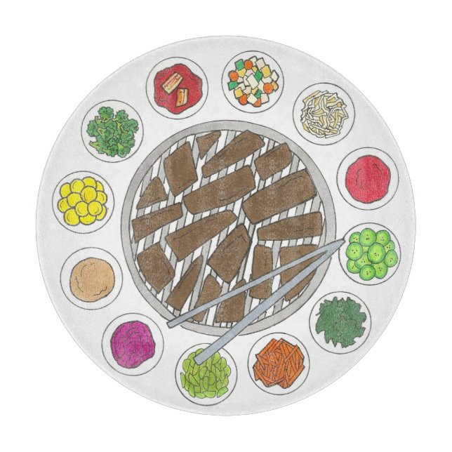 Planche À Découper Barbecue coréen Barbecue rôti Bulgogi Banchan (Devant)