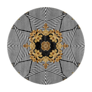 Planche À Découper Baroque d'or : Ornement de chaînes élégantes
