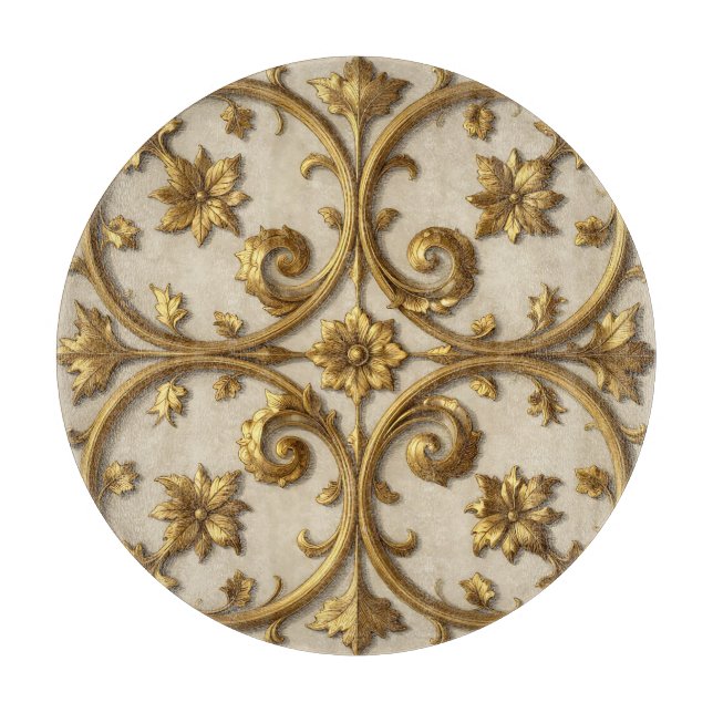 Planche À Découper Baroque Orné Filigrane Doré (Devant)
