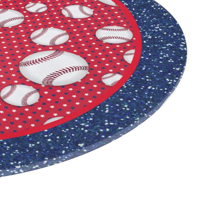 Planche À Découper Baseball rouge blanc et bleu (Coin)