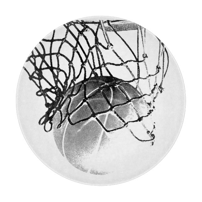 Planche À Découper Basket-ball noir et blanc (Devant)