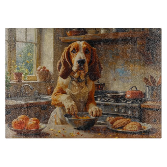 Planche À Découper Basset Hound Cooking in Kitchen (Devant)