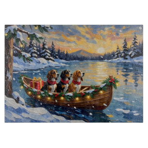 Planche À Découper Basset Hound Noël Bateau Fêtes