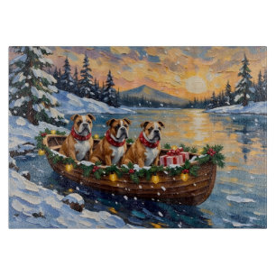 Planche À Découper Bateau de Noël de Noël Bulldog