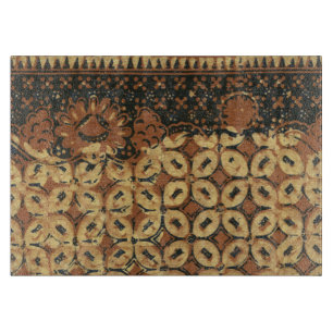 Planche À Découper Batik Earthy Café Élégant Rustique Rugueux