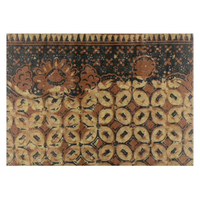 Planche À Découper Batik Earthy Café Élégant Rustique Rugueux (Devant)