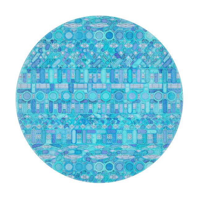 Planche À Découper Batik tribal - nuances de bleu (Devant)