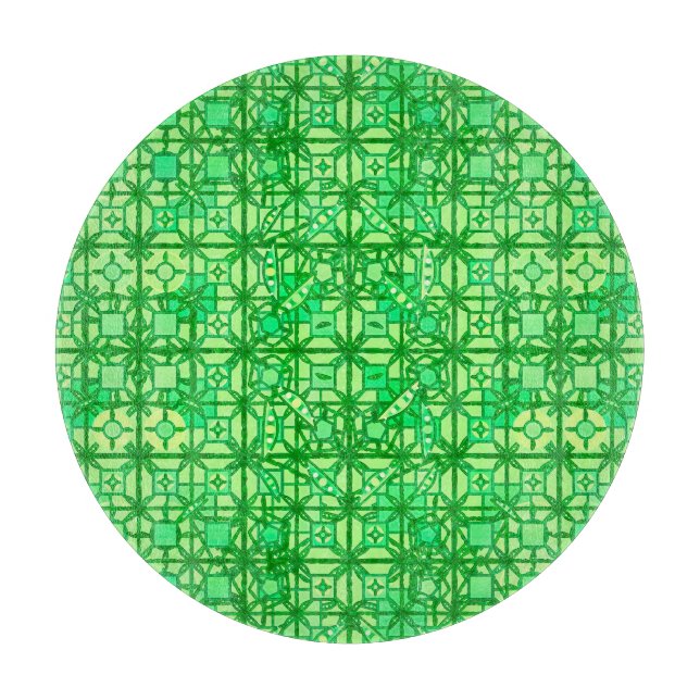 Planche À Découper Batik tribal - nuances de vert (Devant)