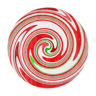 Planche À Découper Bâton de bonbon rouge blanc vert Tourbillon festif