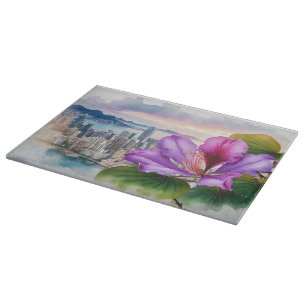 Planche À Découper Bauhinia Fleur Nationale (Hong Kong) grand