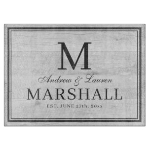 Planche À Découper BBQ Blanc Personnalisé Noms Mariage Cadeau