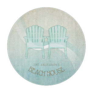 Planche À Découper Beach House Adirondack Chaises Aqua Blue ID623