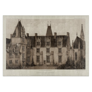 Planche À Découper Beau château français dans des tons de sépia