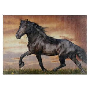 Planche À Découper Beau Cheval Noir