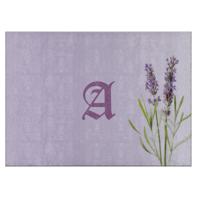 Planche À Découper Beau Monogramme Lavande (Devant)