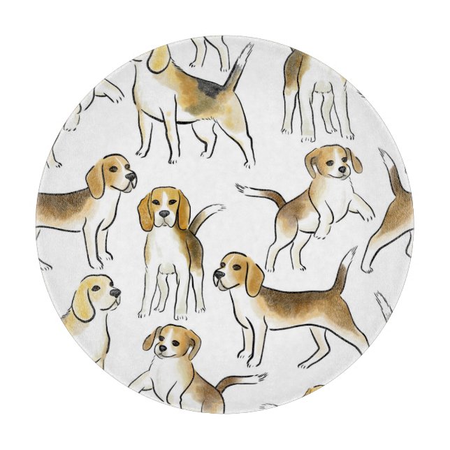 Planche À Découper Beauté beagle : Motif de chien aquarelle (Devant)
