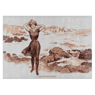 Planche À Découper Beauté de bain sirène de plage Gibson vintage