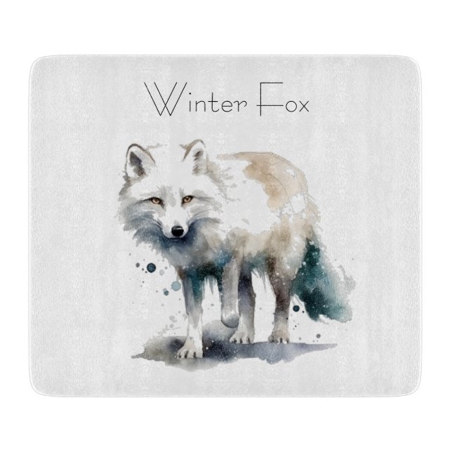 Planche À Découper Beauté de l'Arctique : Coutume de Fox d'hiver (Devant)