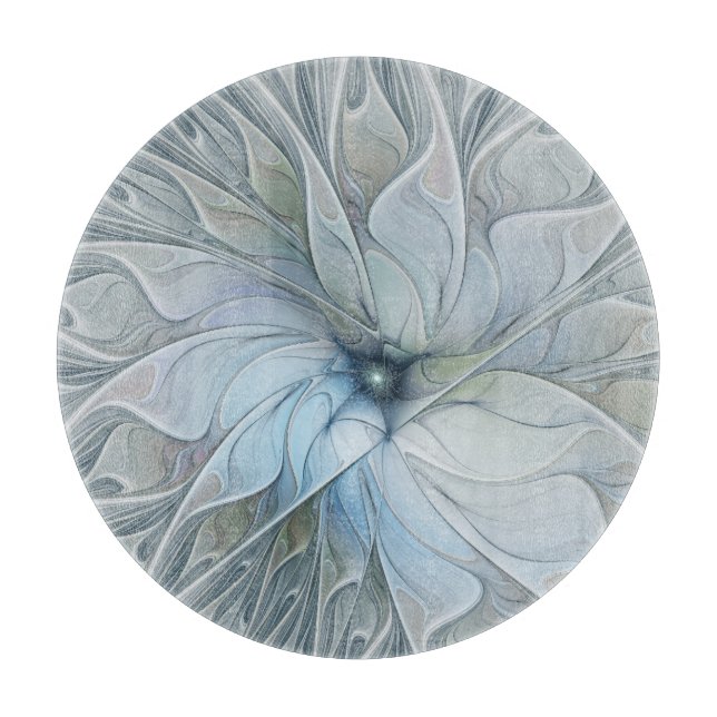 Planche À Découper Beauté Élégante Art Abstrait Moderne Fleur Fractal (Devant)