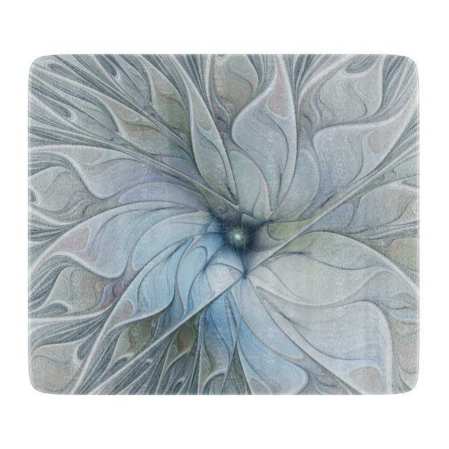 Planche À Découper Beauté Élégante Art Abstrait Moderne Fleur Fractal (Devant)