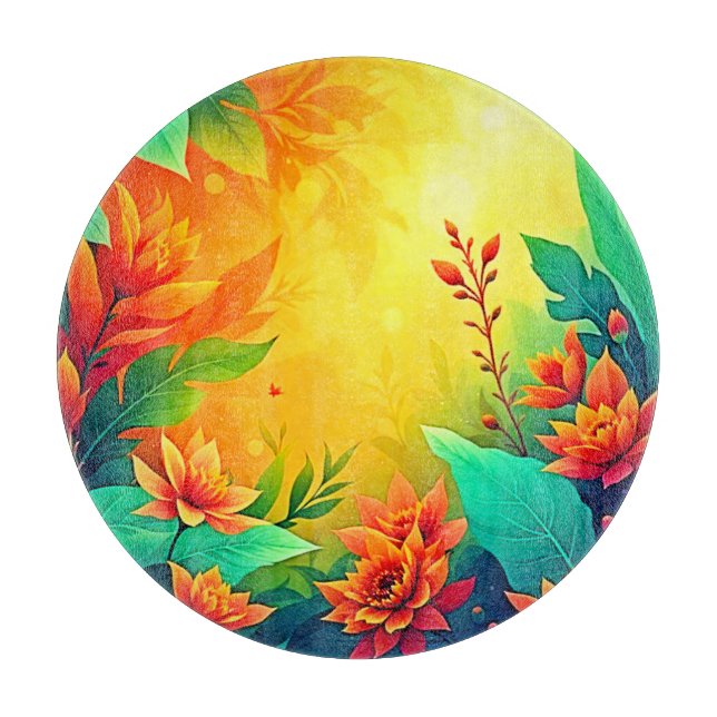 Planche À Découper Beauté florale Abstraite vive (Devant)