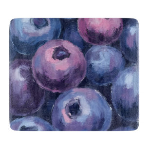 Planche À Découper Beaux Bleuets   Peinture de Fruits