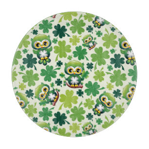 Planche À Découper Bébé Hibou Mignon St Patrick Dessin Animé