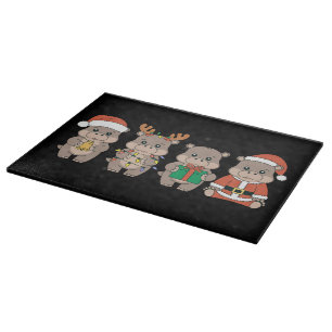 Planche À Découper Bébé Hippopotame Moo Deng Noël