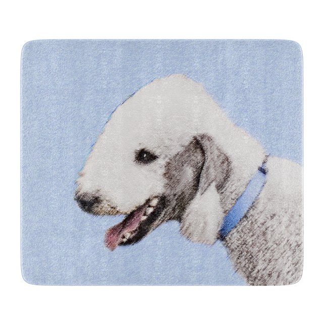 Planche À Découper Bedlington Terrier Peinture - Art Chien original (Devant)