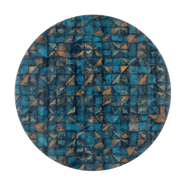 Planche À Découper Bel effet patchwork en sarcelle foncée (Devant)