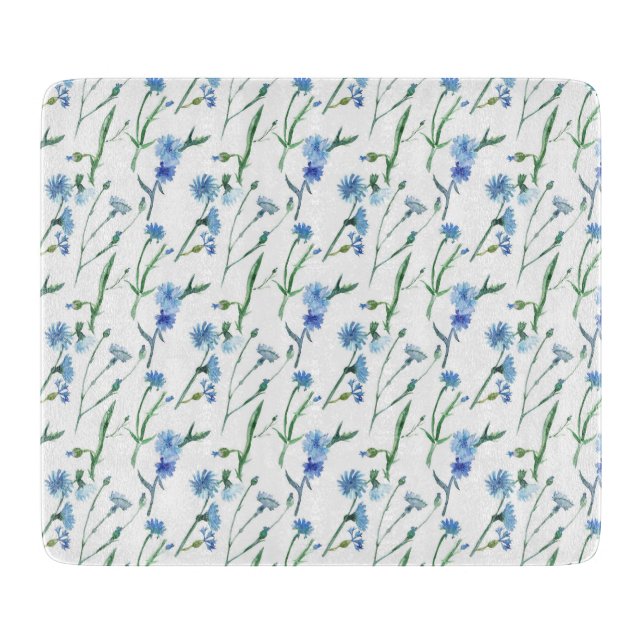 Planche À Découper Belle aquarelle cornfleurs (Devant)